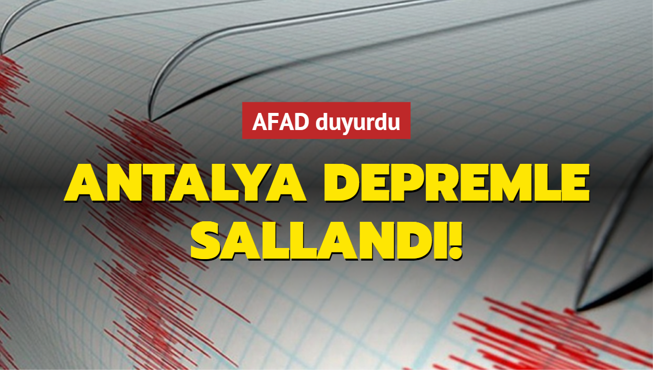 Antalya'da 4,1'lik deprem meydana geldi