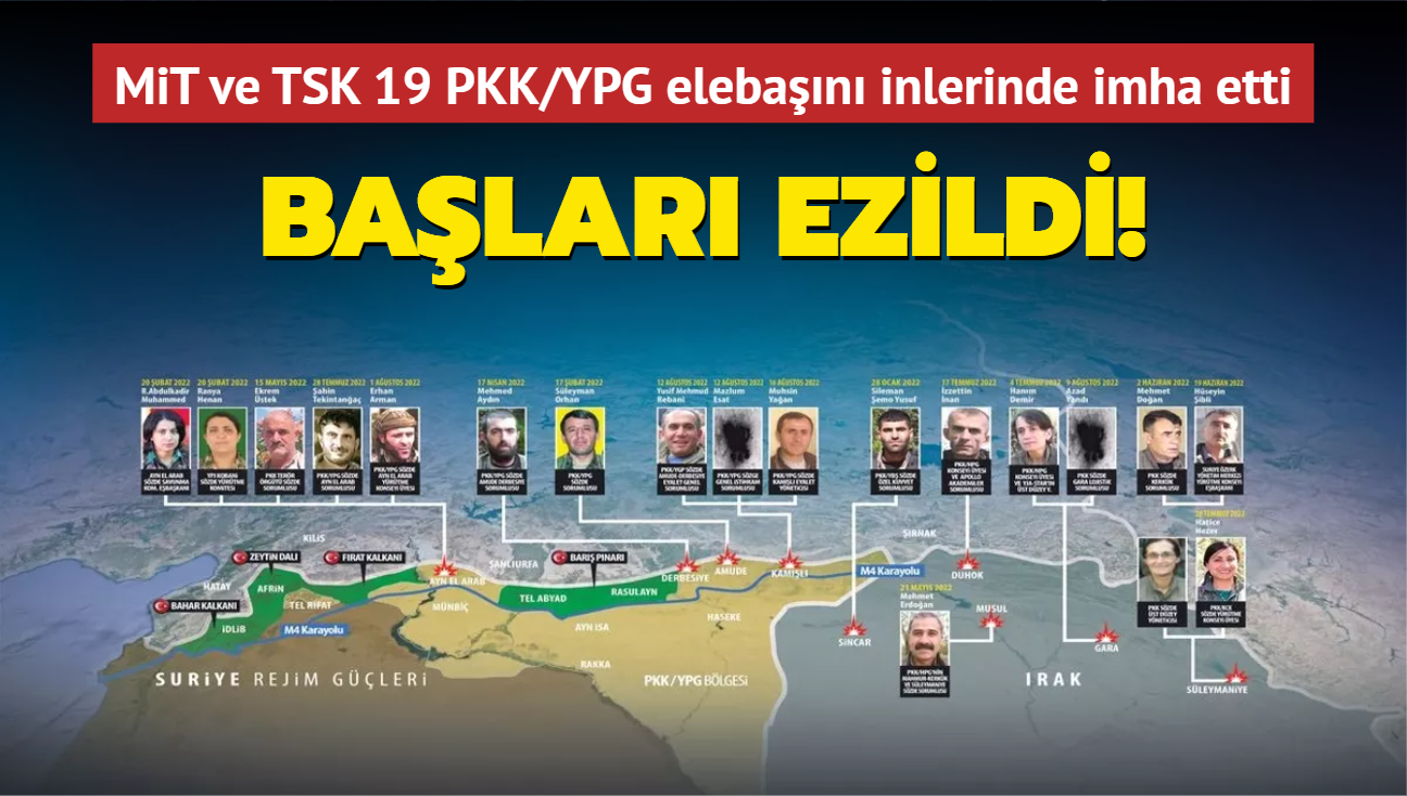 Balar ezildi! MiT ve TSK 8 ayda 19 PKK/YPG eleban inlerinde imha etti