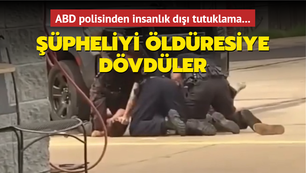 ABD polisinden insanlk d muamele! pheliyi yere yatrp ldresiye dvdler