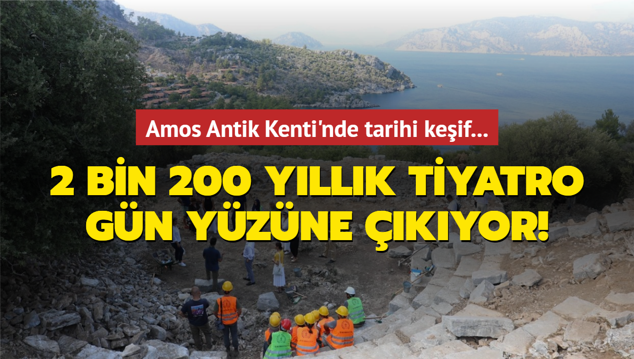 Amos Antik Kenti'nde tarihi keif... 2 bin 200 yllk tiyatro gn yzne kyor