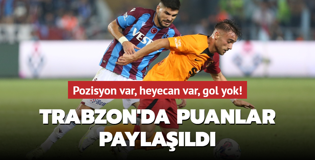 Trabzonspor konuk ettii Galatasaray ile 0-0 berabere kald