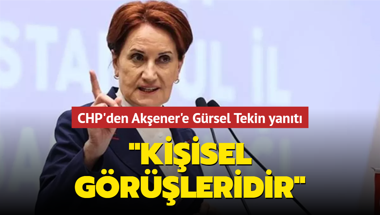 CHP'den Akener'e Grsel Tekin yant: "Kiisel grleridir"