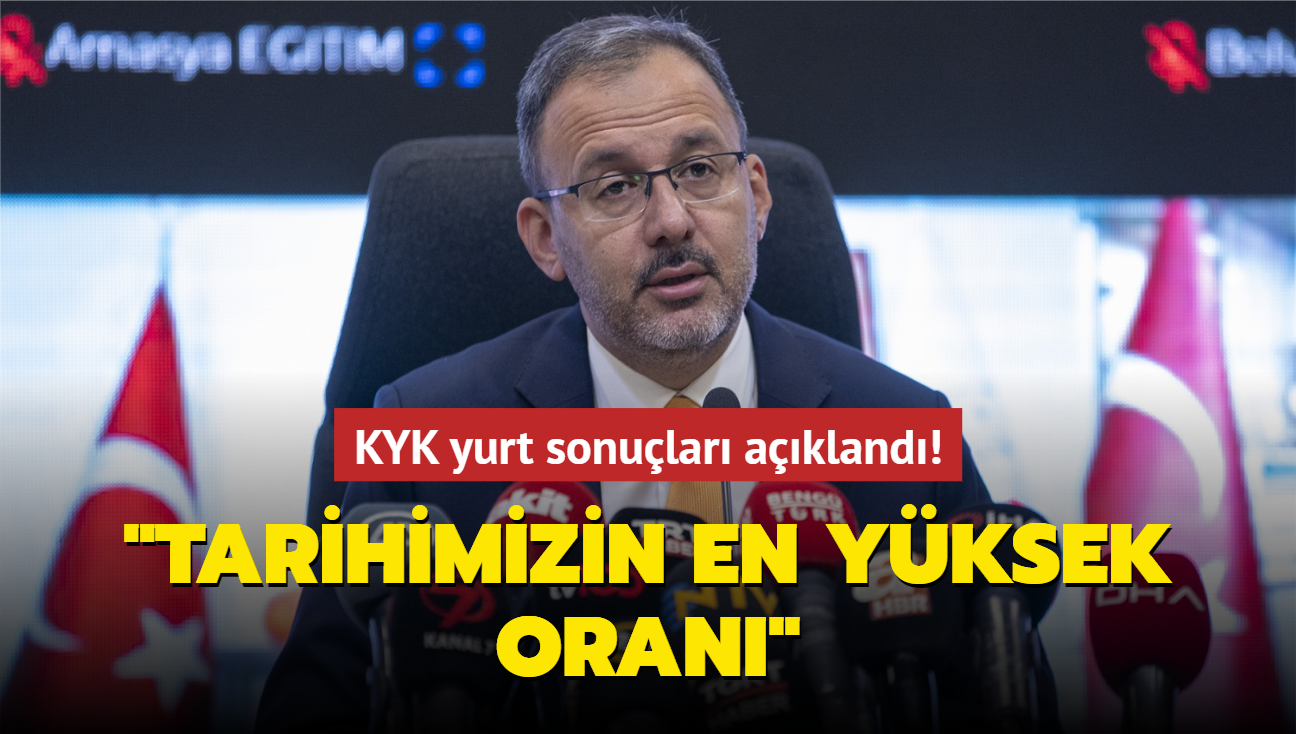 KYK yurt sonular akland! "Tarihimizin en yksek oran gerekleti"