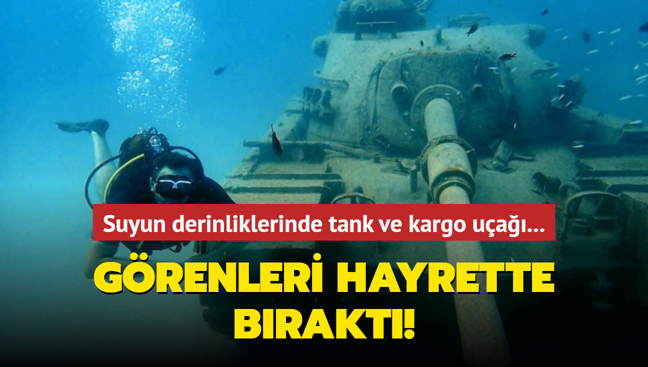 Grenleri hayrette brakt! Suyun derinliklerinde tank ve kargo ua...