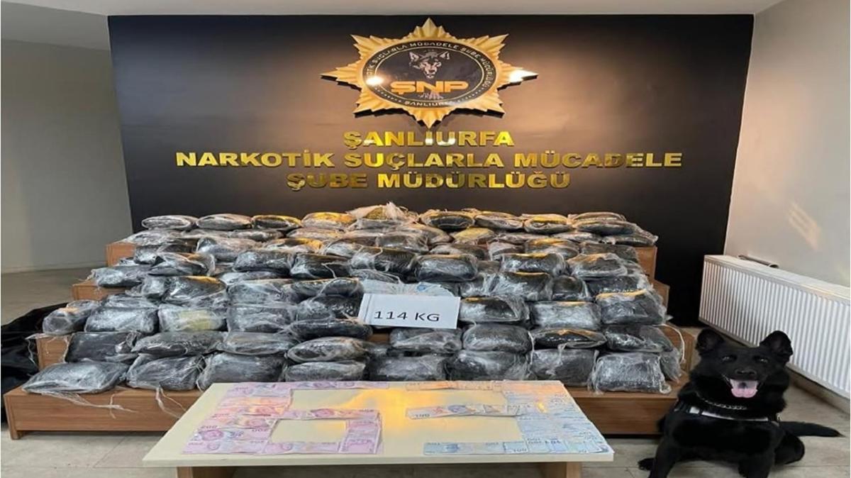 anlurfa'da polis 114 kg uyuturucu buldu