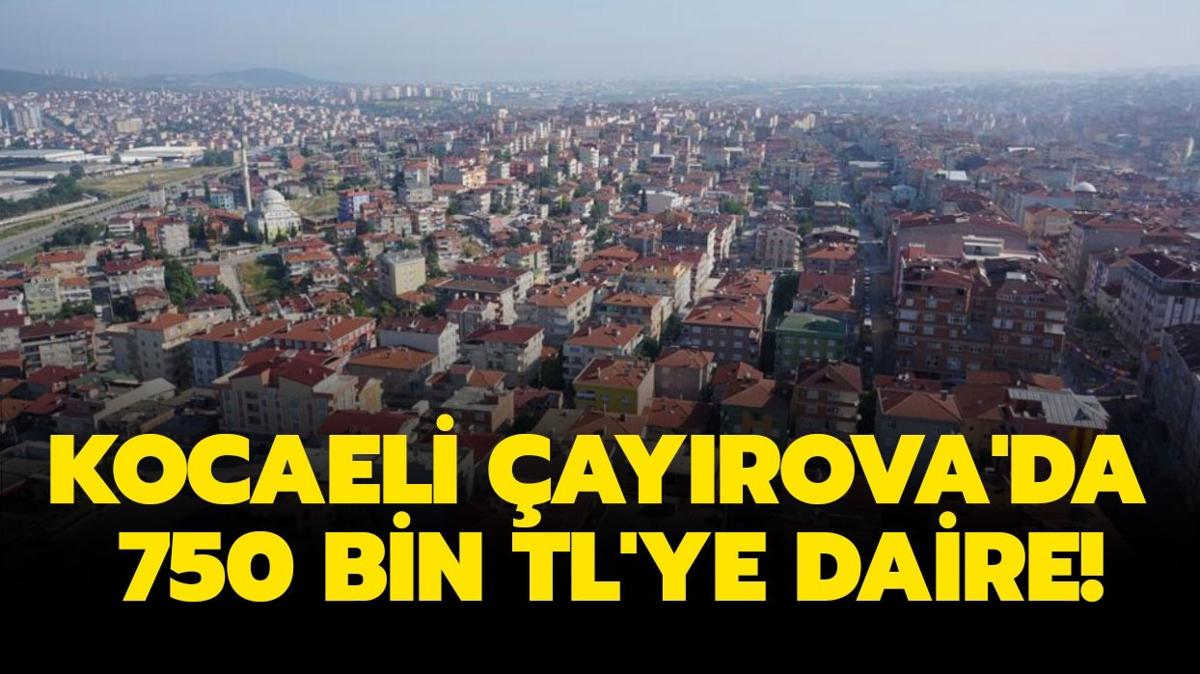 Kocaeli ayrova'da 750 bin TL'ye icradan satlk 3+1 daire!