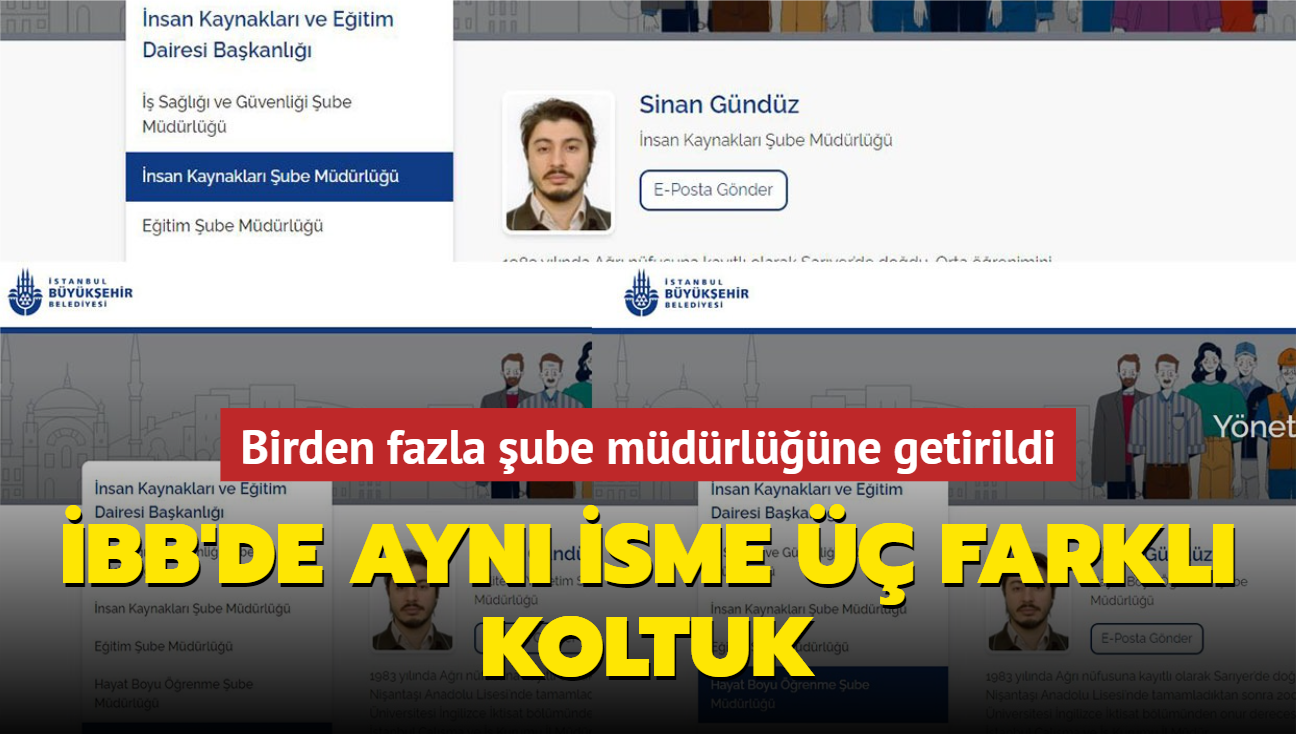 BB'de ayn isme  farkl koltuk... Birden fazla ube mdrlne getirildi