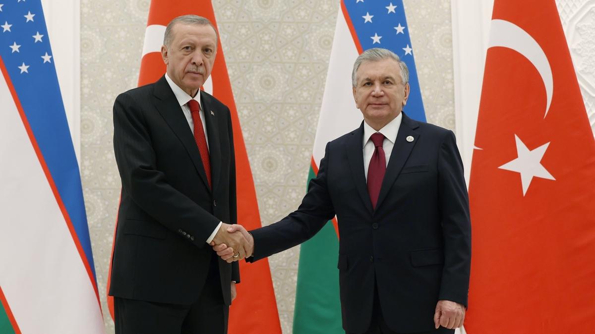 Bakan Erdoan, Mirziyoyev ile grt