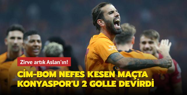 Zirve artk Aslan'n! Galatasaray nefes kesen mata Seyrantepe'de Konyaspor'u 2 golle devirdi