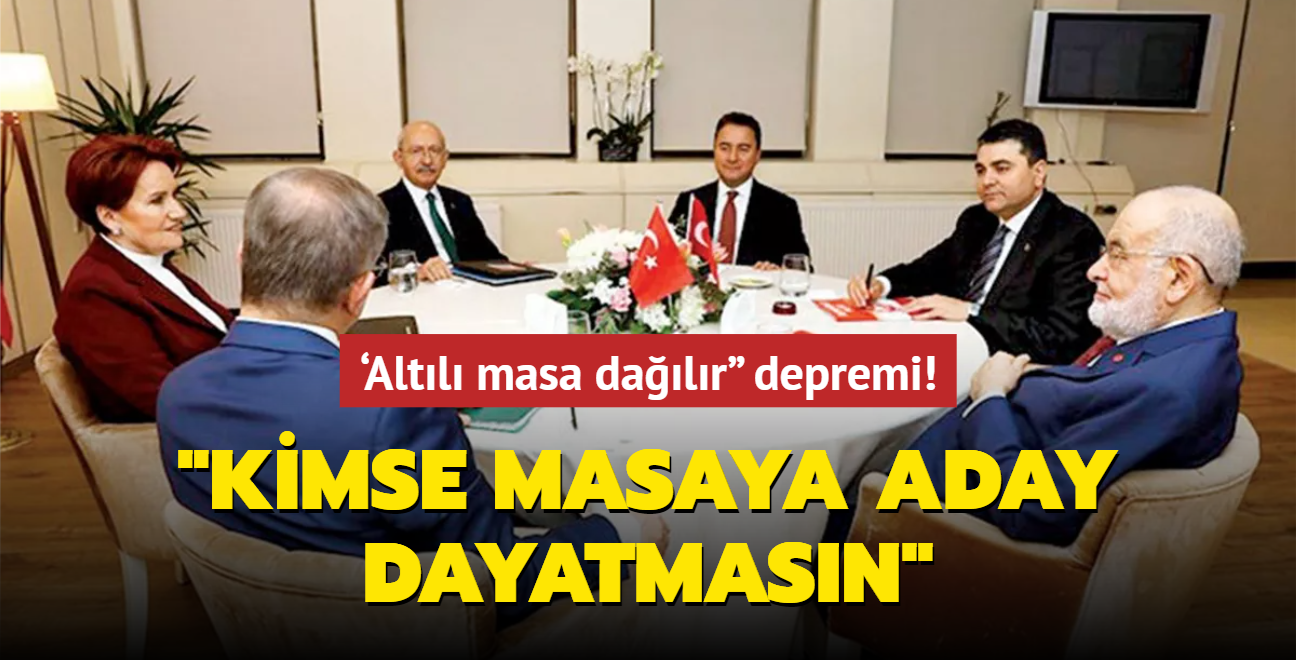 Altl masa dalr depremi! Kimse masaya aday dayatmasn