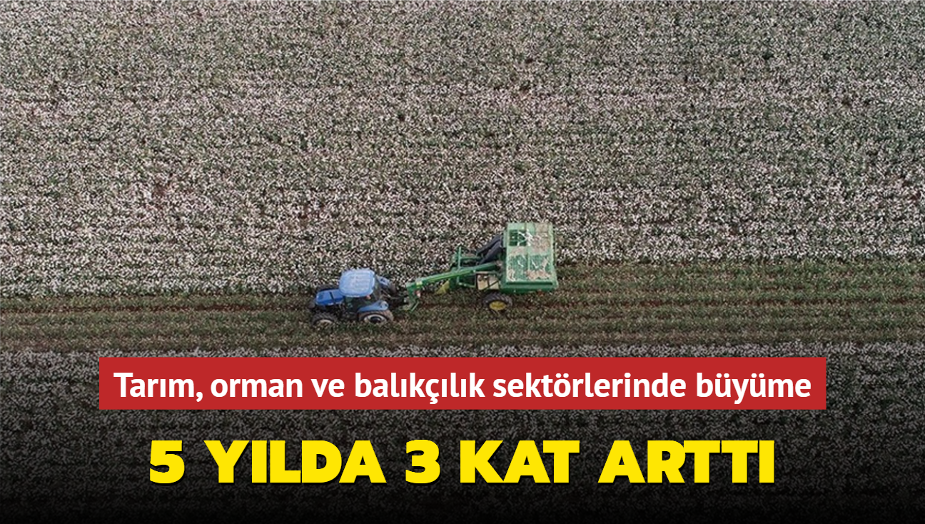 5 ylda 3 kat artt... Tarm, orman ve balklk sektrlerinde byme