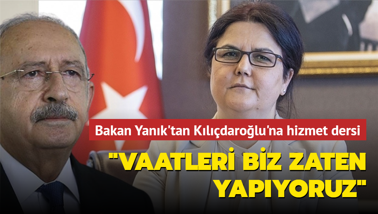 Bakan Yank'tan Kldarolu'na hizmet dersi... "Vaatleri biz zaten yapyoruz"