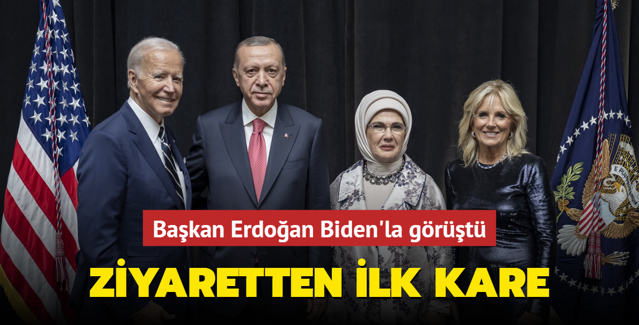 Bakan Erdoan Biden'la grt... Ziyaretten ilk kare