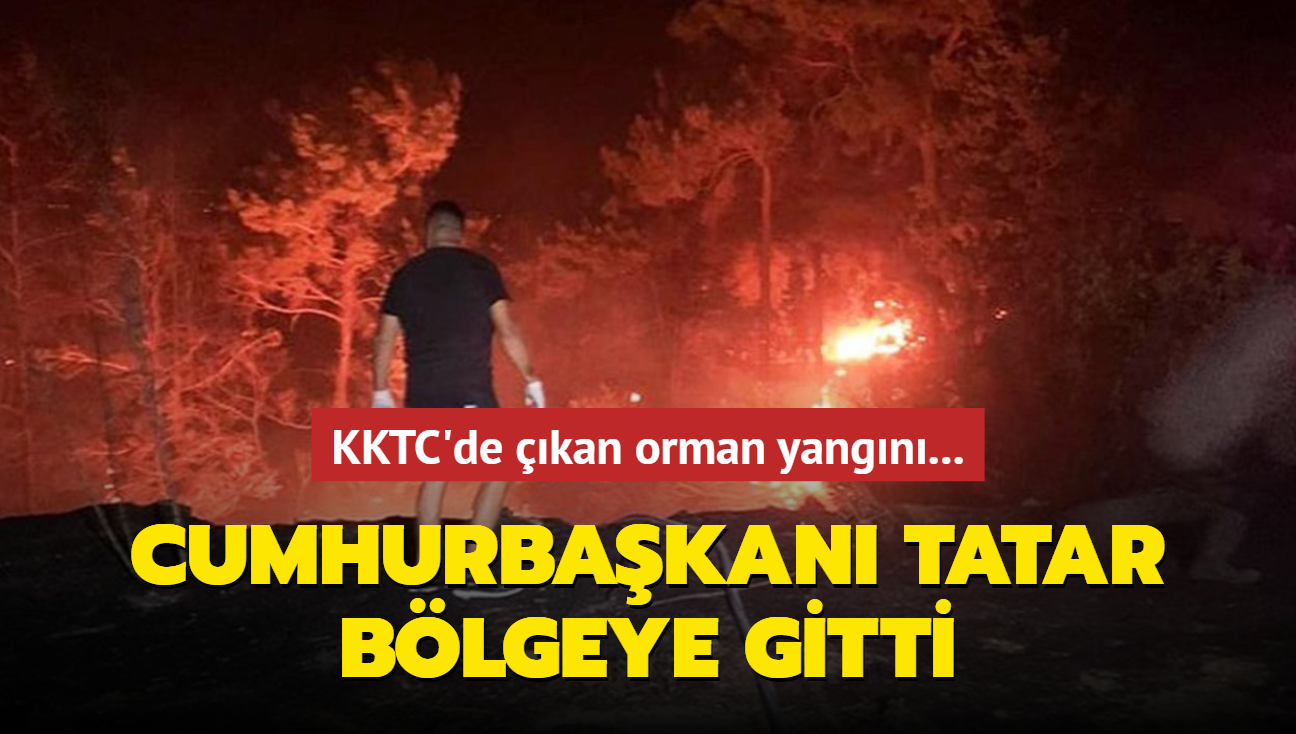 KKTC'de kan orman yangn... Cumhurbakan Tatar blgeye gitti