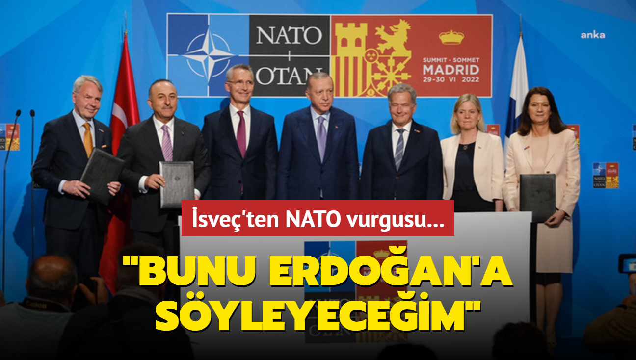 sve'ten NATO vurgusu: "Bunu elbette Erdoan'a syleyeceim"