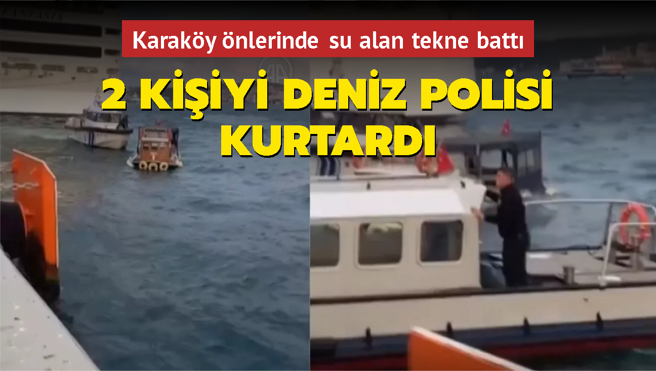 Karak�y �nlerinde su alan tekne batt�