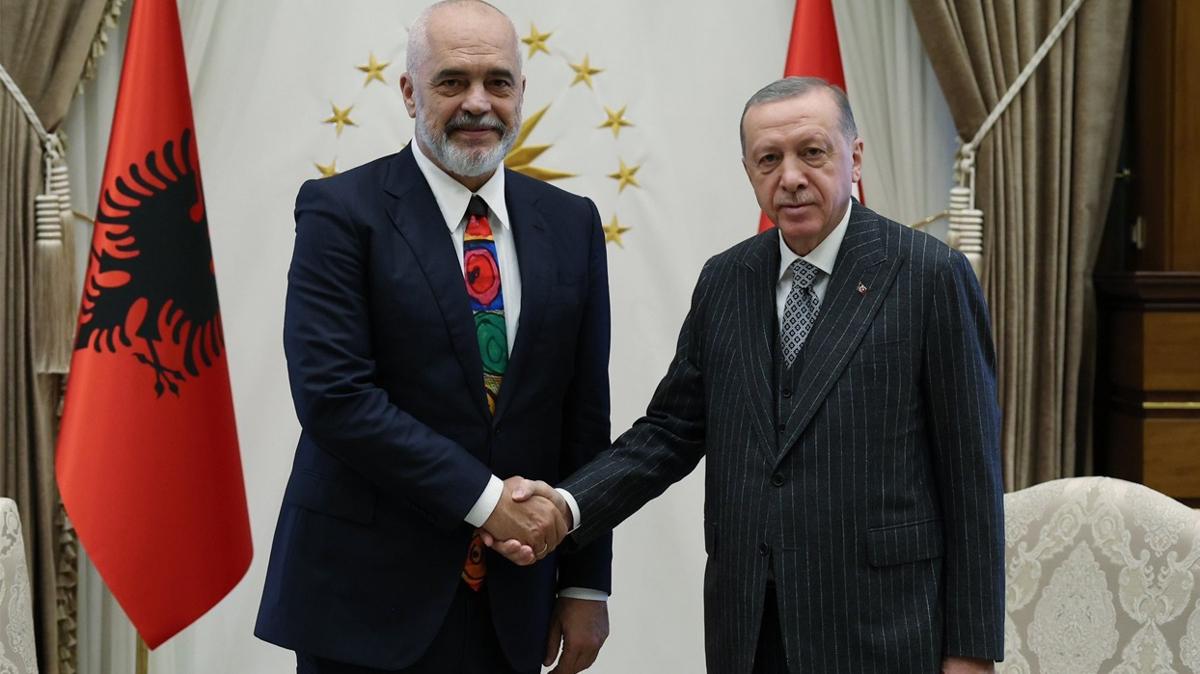 Bakan Erdoan Arnavutluk Babakan Edi Rama'y kabul etti