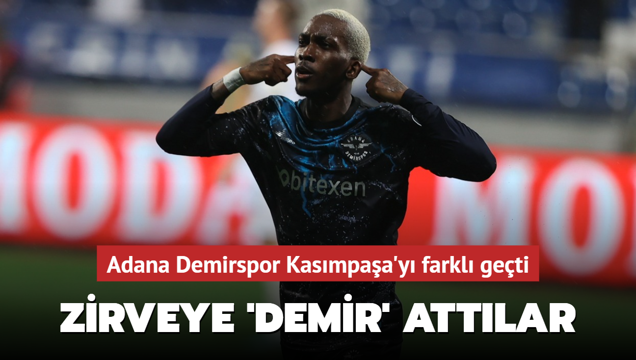 Zirveye 'Demir' attlar! Adana Demirspor Kasmpaa'y farkl geti