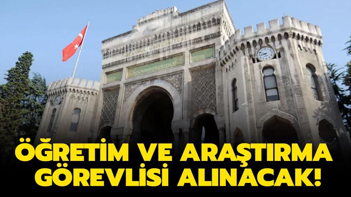 stanbul niversitesi retim ve aratrma grevlisi alacak!