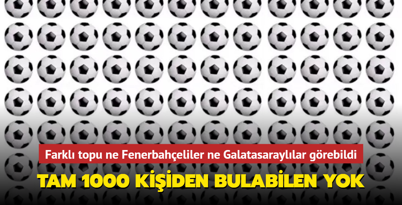 1000 kiiden bulabilen kmad! Farkl topu ne Fenerbaheliler ne Galatasarayllar grebildi...