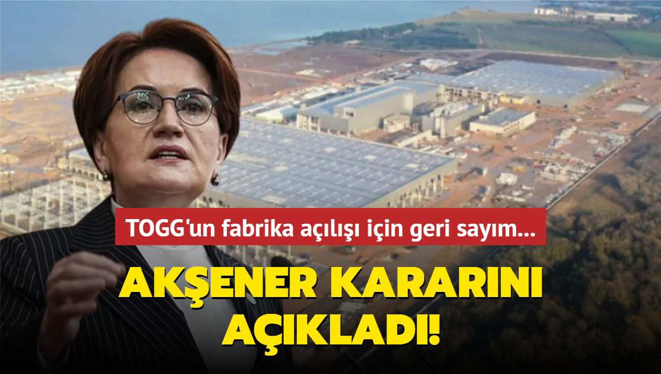 TOGG'un fabrika al iin geri saym! Akener kararn aklad