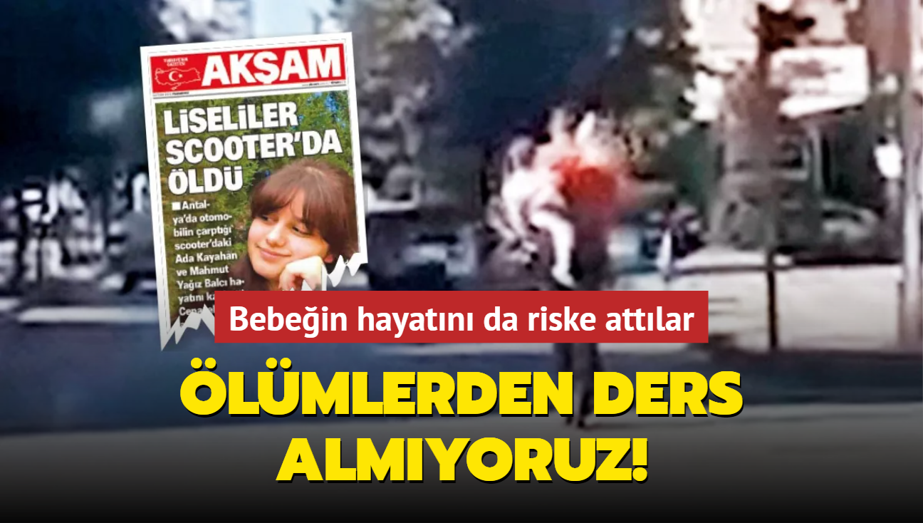 lmlerden ders almyoruz! Aile scooter'... Bebein hayatn da riske attlar