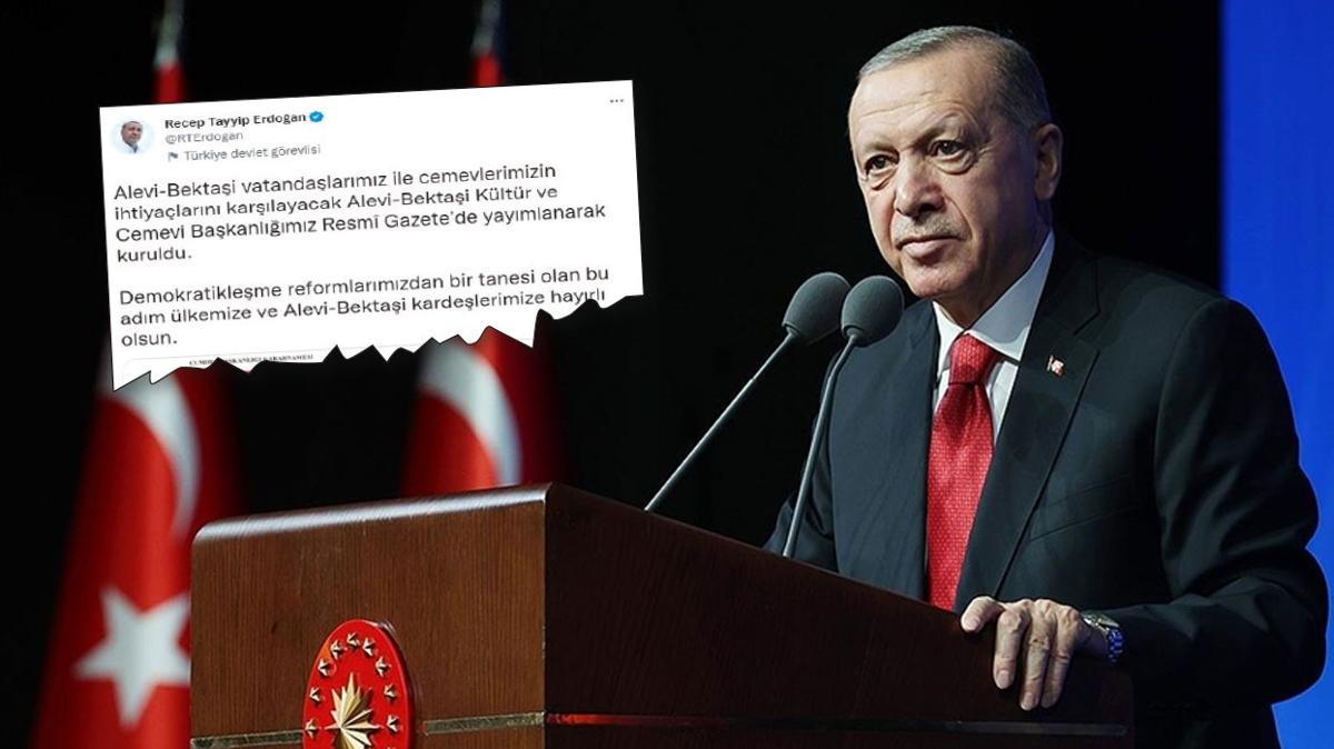 Bakan Erdoan'dan hayrl olsun' mesaj! Alevi-Bektai Bakanl resmi olarak kuruldu