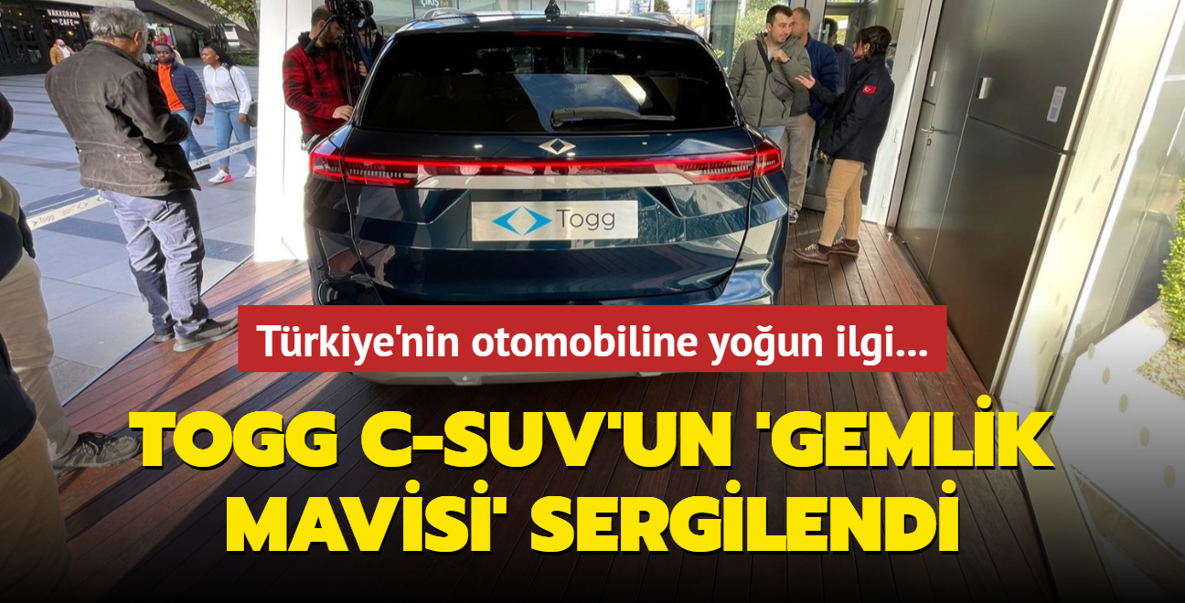 Trkiye'nin otomobiline youn ilgi... Togg C-SUV'un 'Gemlik Mavisi' sergilendi
