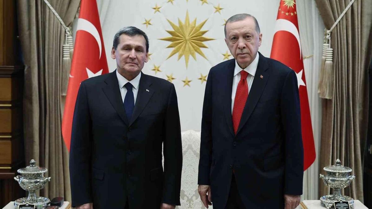 Bakan Erdoan, Trkmenistan Bakanlar Kurulu Bakan Yardmcs Meredov'u kabul etti