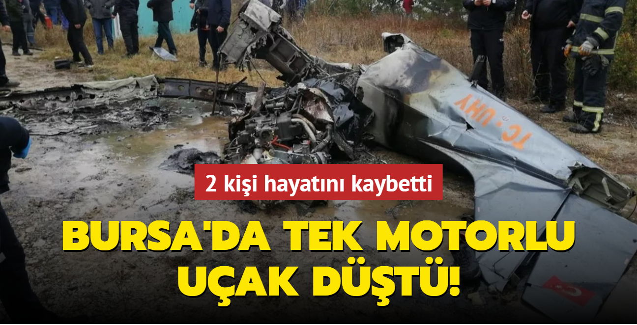 Bursa'da tek motorlu uak dt! 2 kii hayatn kaybetti