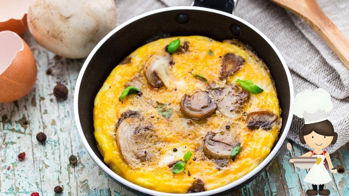 Kahvaltda tam bir protein deposu! Mantarl omlet nasl yaplr"