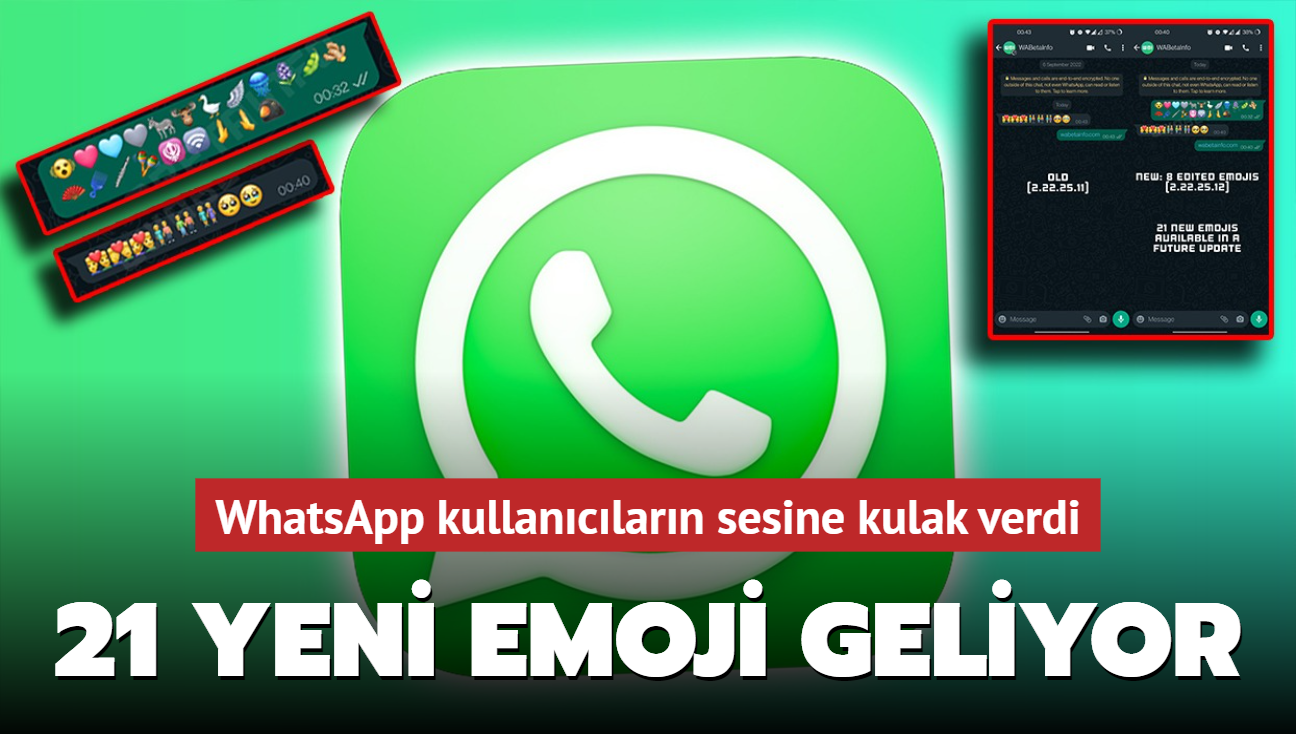 WhatsApp kullanclarn sesine kulak verdi! 21 yeni emoji yolda!