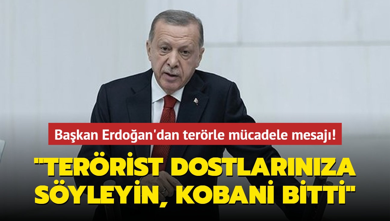 Bakan Erdoan'dan terrle mcadele mesaj: Terrist dostlarnza syleyin, Kobani bitti