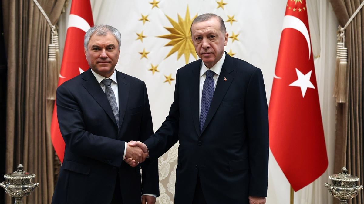 Bakan Erdoan, Rusya Devlet Dumas Bakan Volodin'i Kabul etti