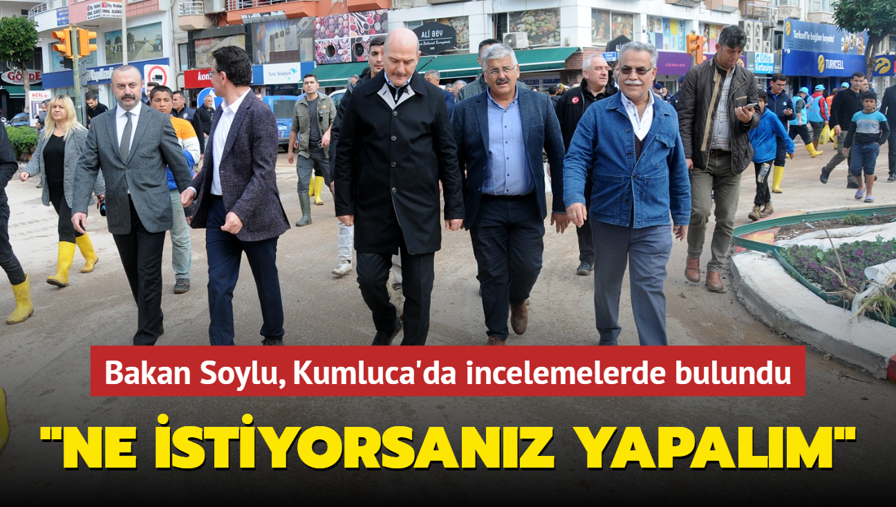 Bakan Soylu afet blgesinde... Kumluca'da incelemelerde bulundu, vatandalarla grt