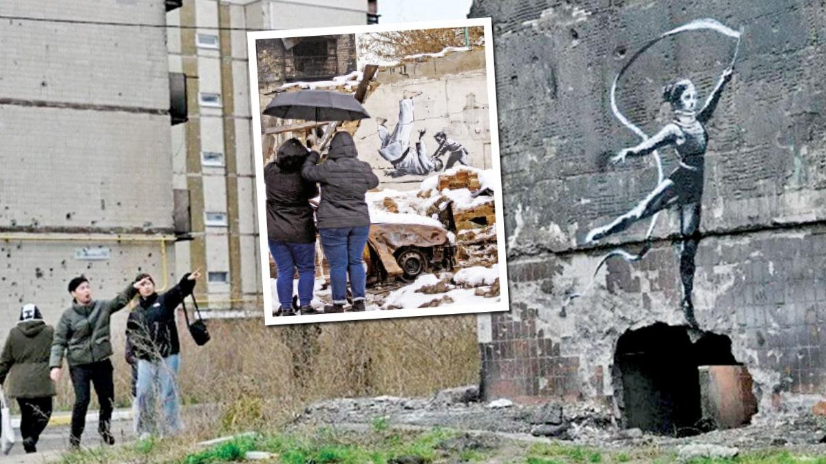 Banksy'den Ukraynallara yardm sanat'