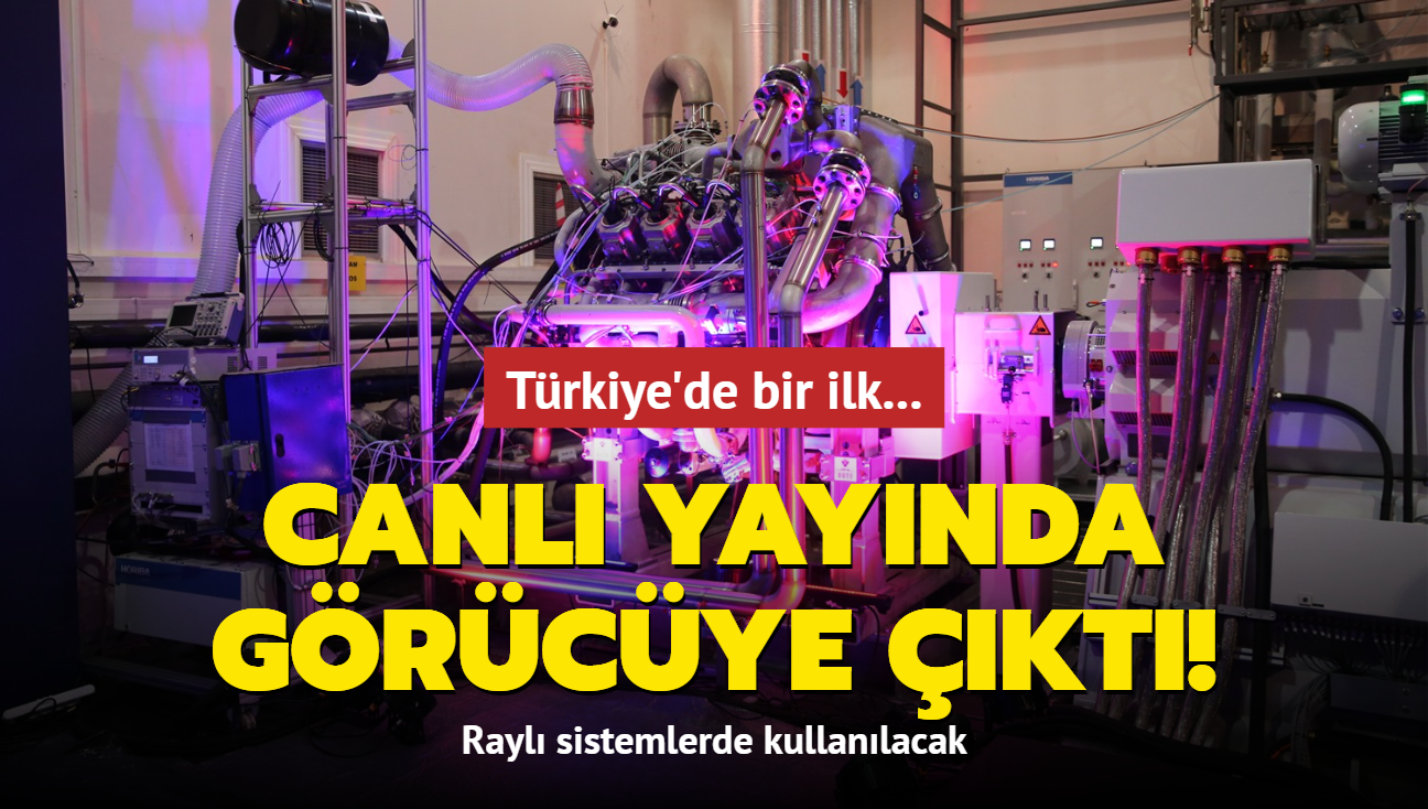 Trkiye'de bir ilk... Yerli tasarm Lokomotif Motoru canl yaynda grcye kt!