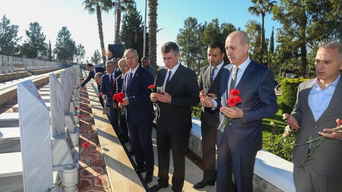 AK Parti Genel Bakanvekili Kurtulmu'tan, KKTC'deki Boaz ehitlii'ni ziyaret