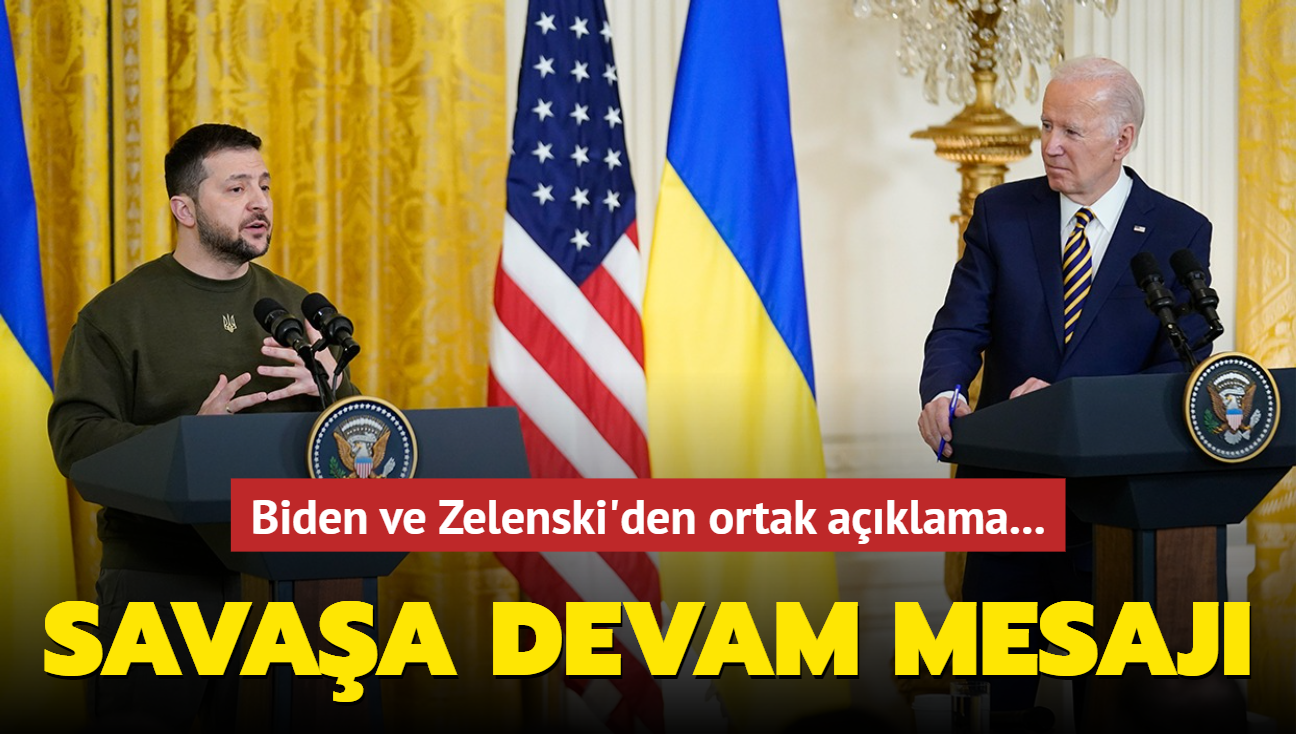 Biden ve Zelenski'den ortak aklama... Savaa devam mesaj