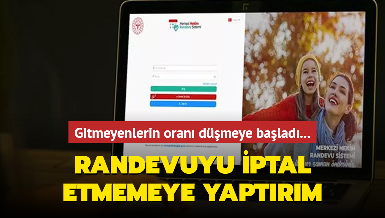 Randevuyu iptal etmemeye yaptrm... Gitmeyenlerin oran dmeye balad