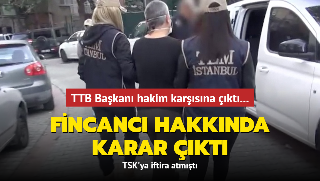 TSK'ya iftira atmt... TTB Bakan hakim karsna kt! Fincanc hakknda karar kt