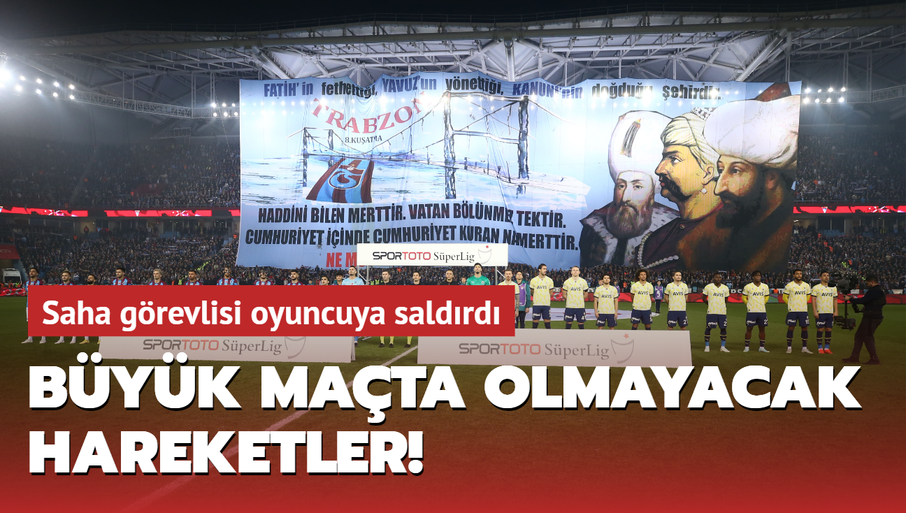 Byk mata olmayacak hareketler! Saha grevlisi oyuncuya saldrd