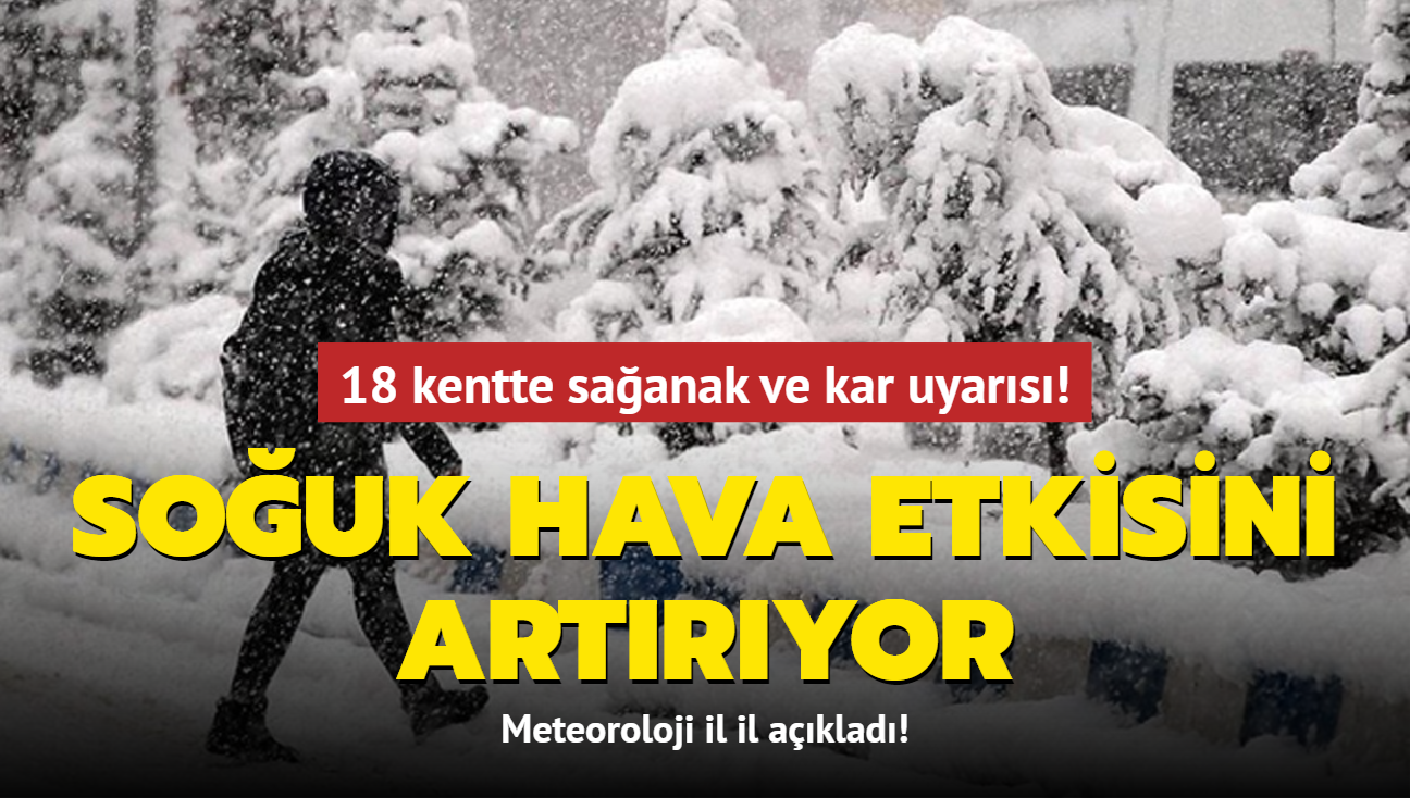 18 kentte saanak ve kar uyars! Meteoroloji il il aklad! Souk hava etkisini artryor...