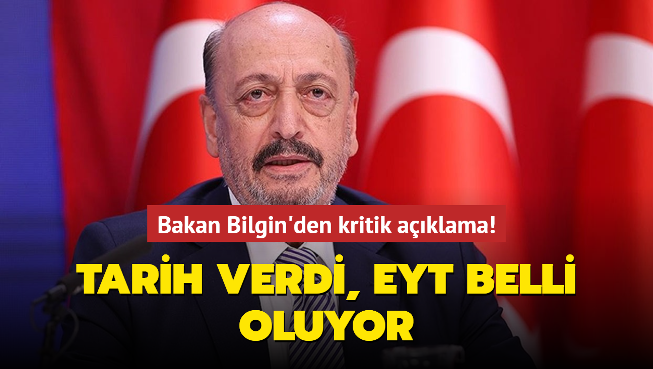 Bakan Bilgin'den kritik aklama... Tarih verdi, EYT belli oluyor