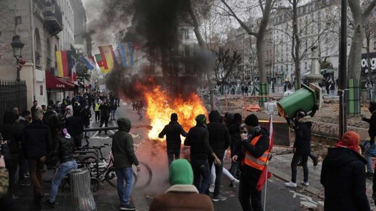 Paris'te esnaf madur! PKK yandalar Paris sokaklarn sava alanna evirdi