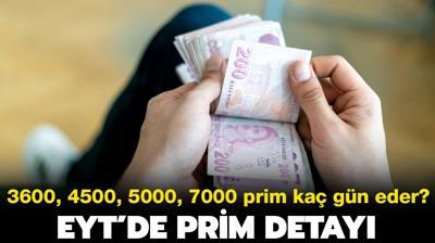 EYT'de dikkat eken prim detay! 3600, 4500, 5000, 7000 gn prim ka yl eder? 