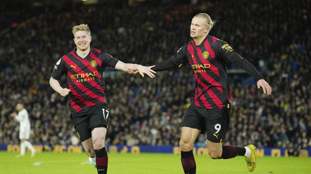 Erling Haaland yine ezdi geti! Manchester City, Leeds deplasmanndan 3 puanla dnd