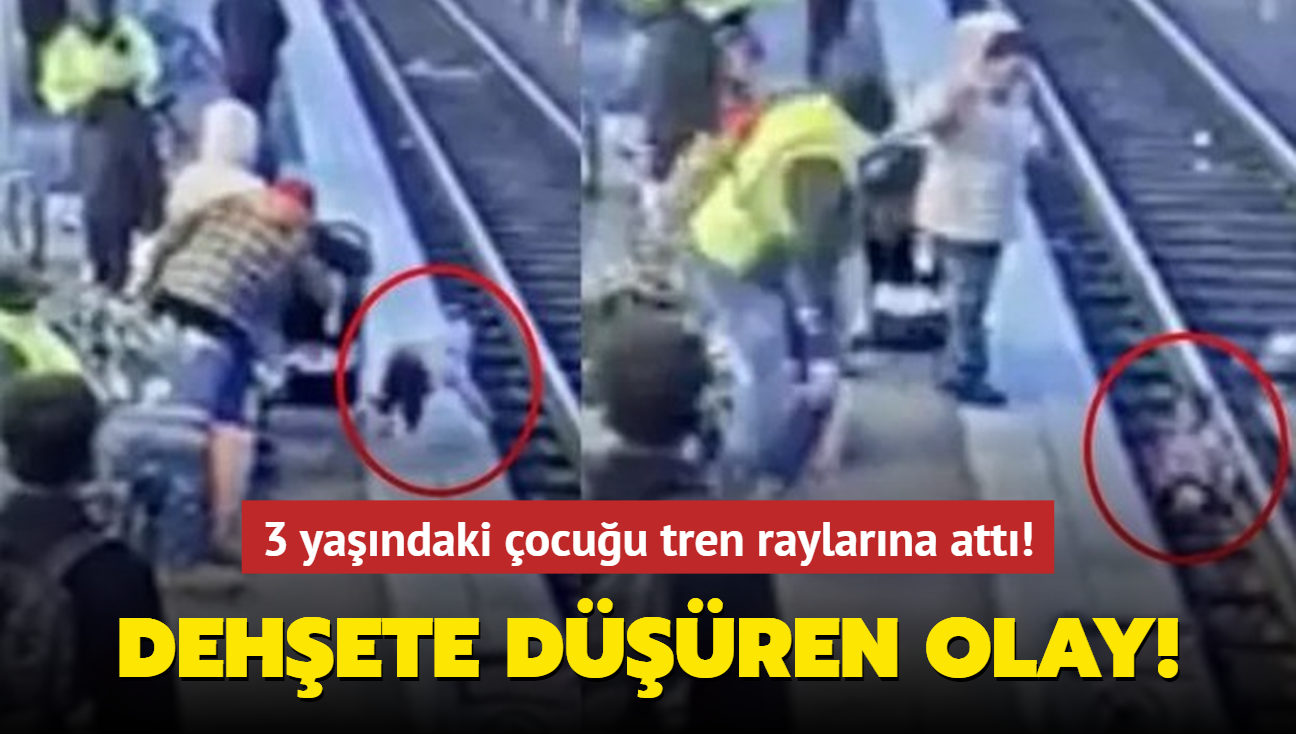 ABD'de dehete dren olay! 3 yandaki ocuu herkesin gz nnde tren raylarna att