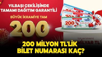 200 milyon TL'lik bilet numaras: Milli Piyango 2023 byk ikramiye hangi numaraya kt? 