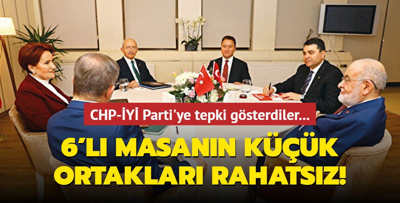 6'l masann kk ortaklar rahatsz! CHP-Y Parti'ye tepki gsterdiler